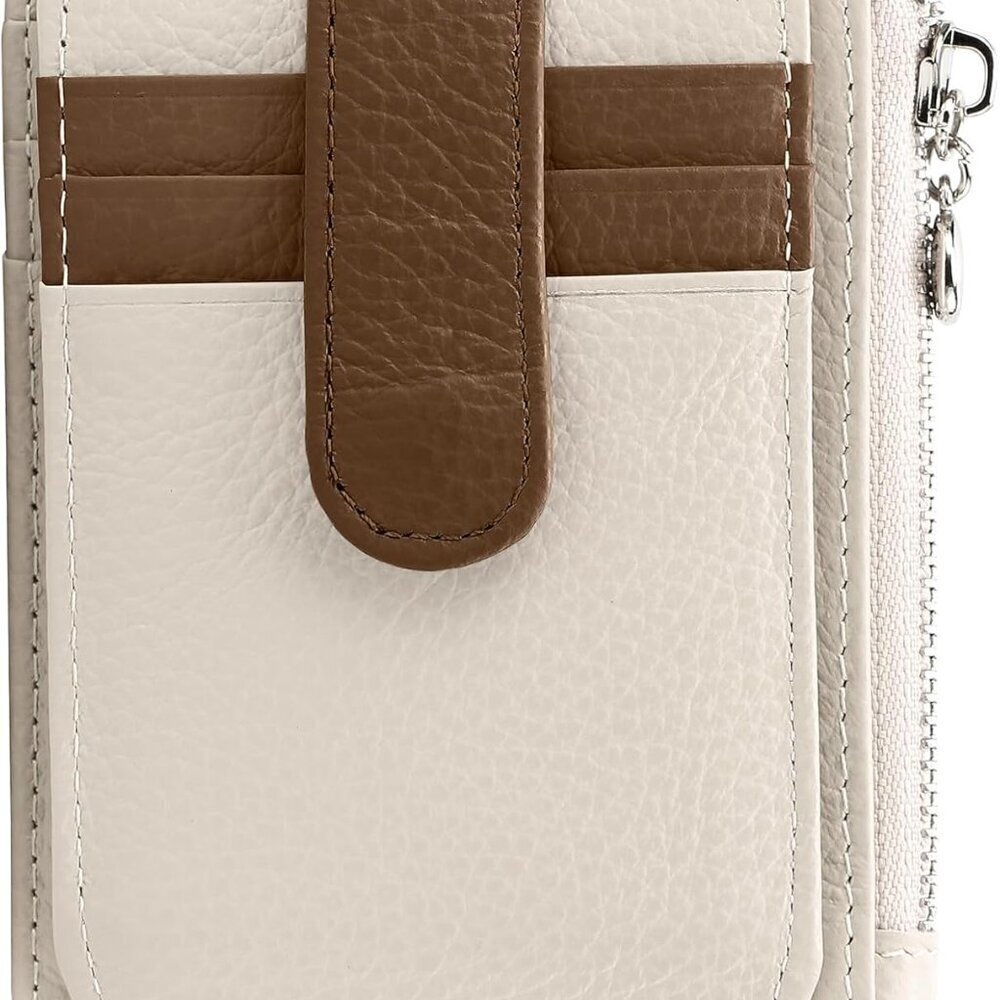 Women Slim Leather Wallet RFID Block Minimalist Card Holder Small Purse